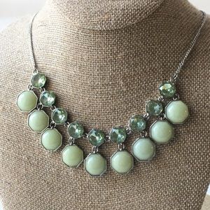 Bejeweled Light Mossy Greens Statement Necklace